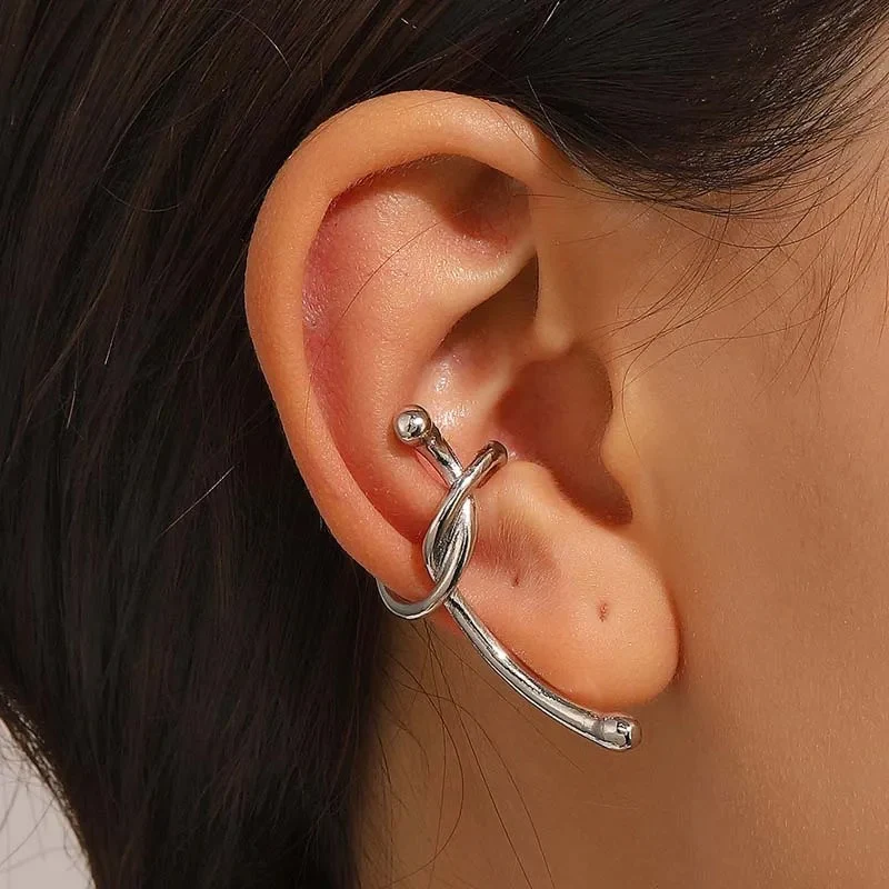 Dainty Knotted Ear Clip Earrings - Image 2