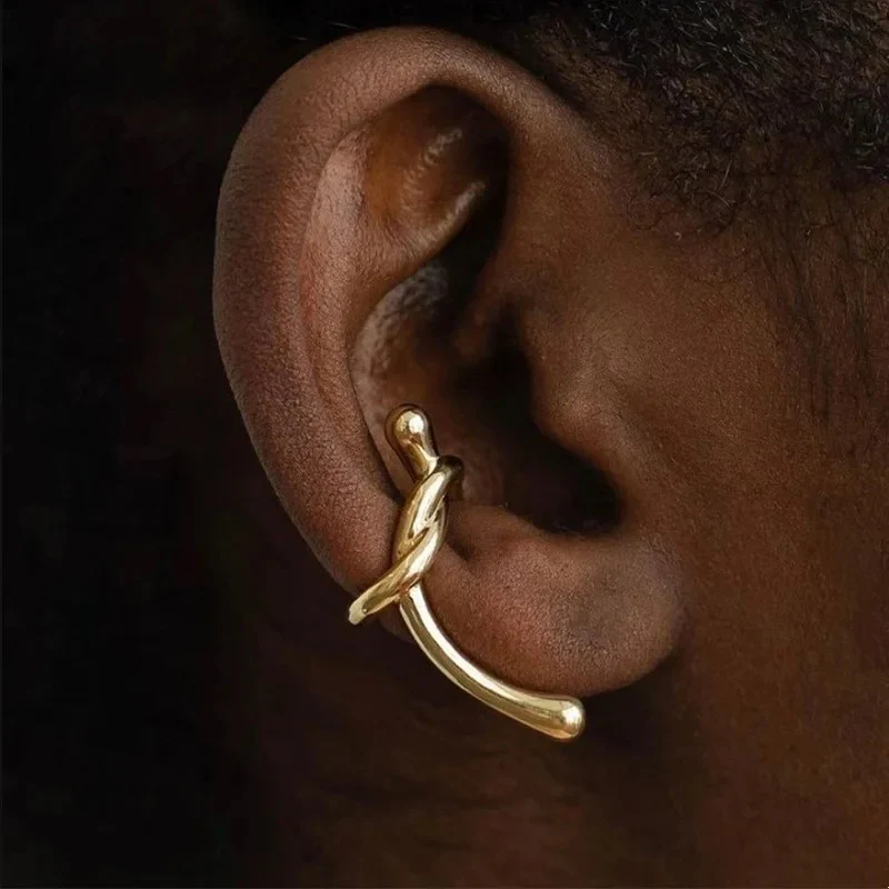 Dainty Knotted Ear Clip Earrings - Image 3