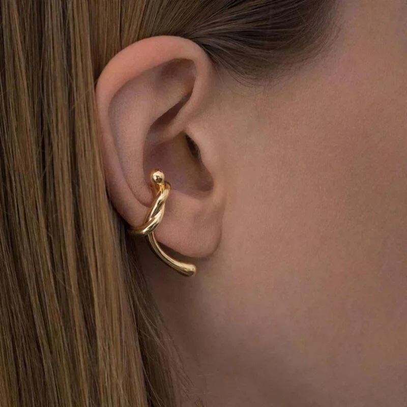 Dainty Knotted Ear Clip Earrings - Image 5