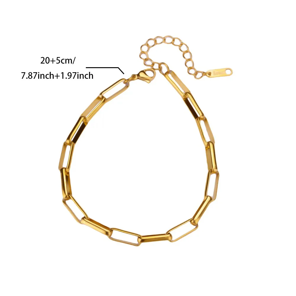 Dainty Large Paper Clip Anklet - Image 3