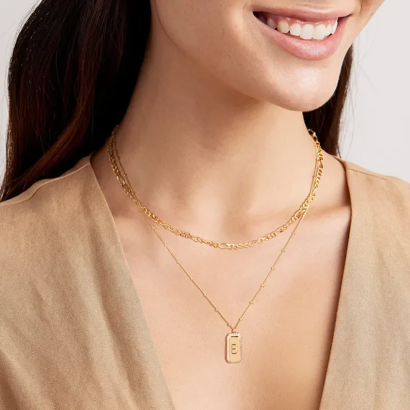 Dainty Layered Initial Necklace - Image 3