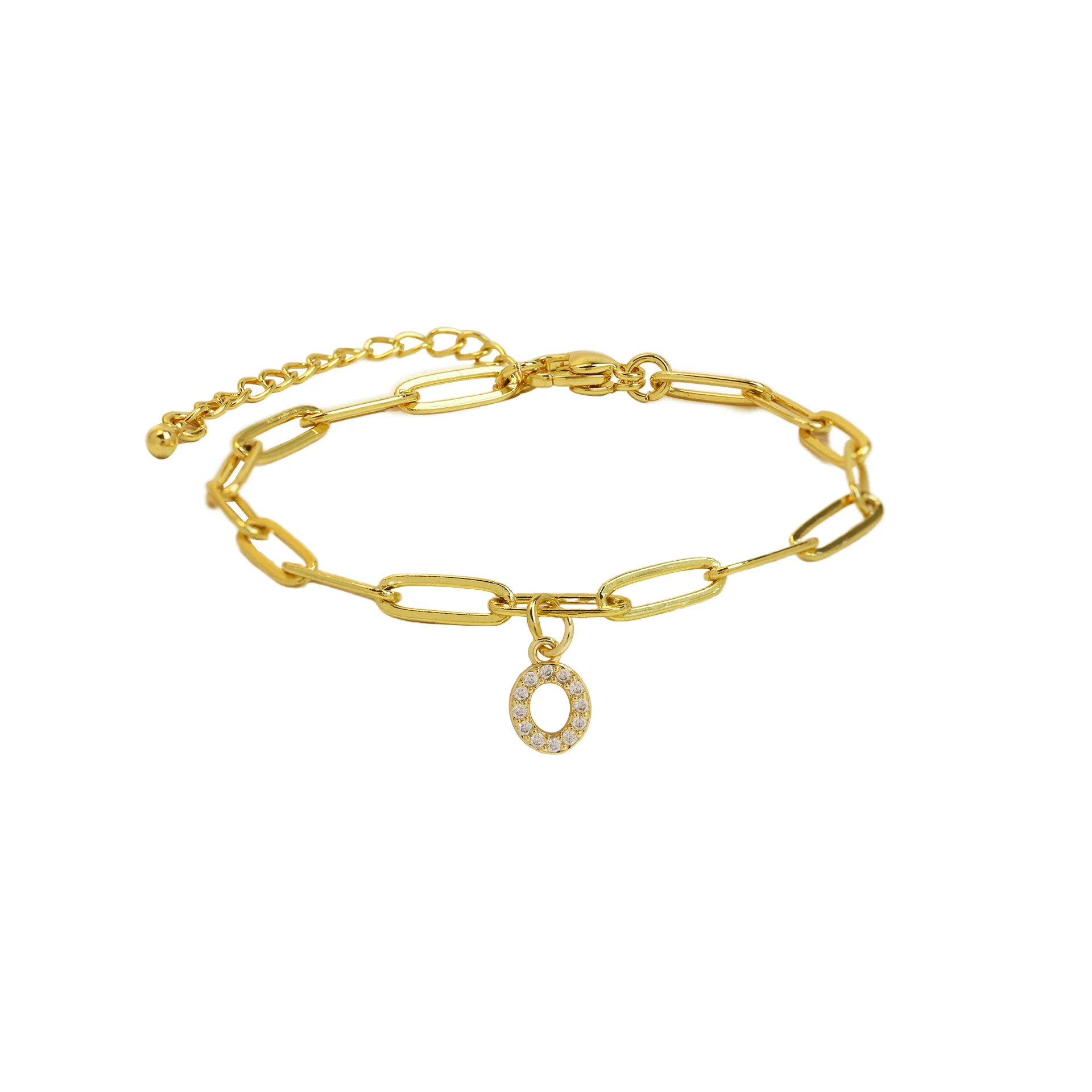 Dainty Paperclip Letter Initial Bracelet - Image 20