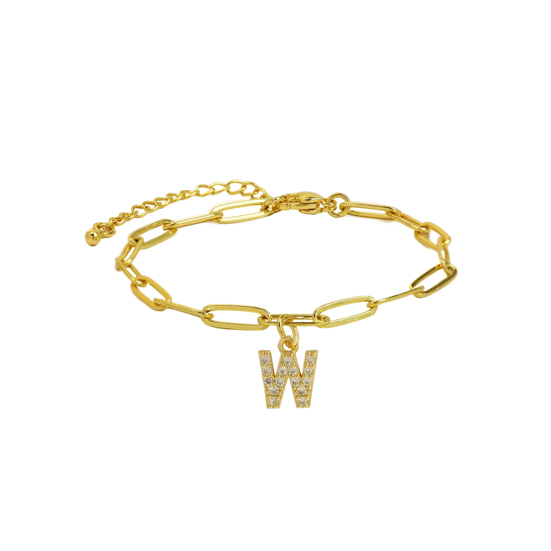 Dainty Paperclip Letter Initial Bracelet - Image 28