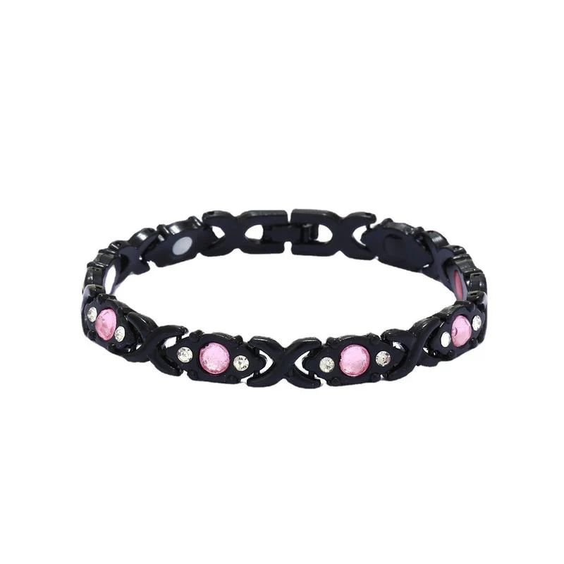 Dainty Pink Stone Copper Bracelet - Image 2