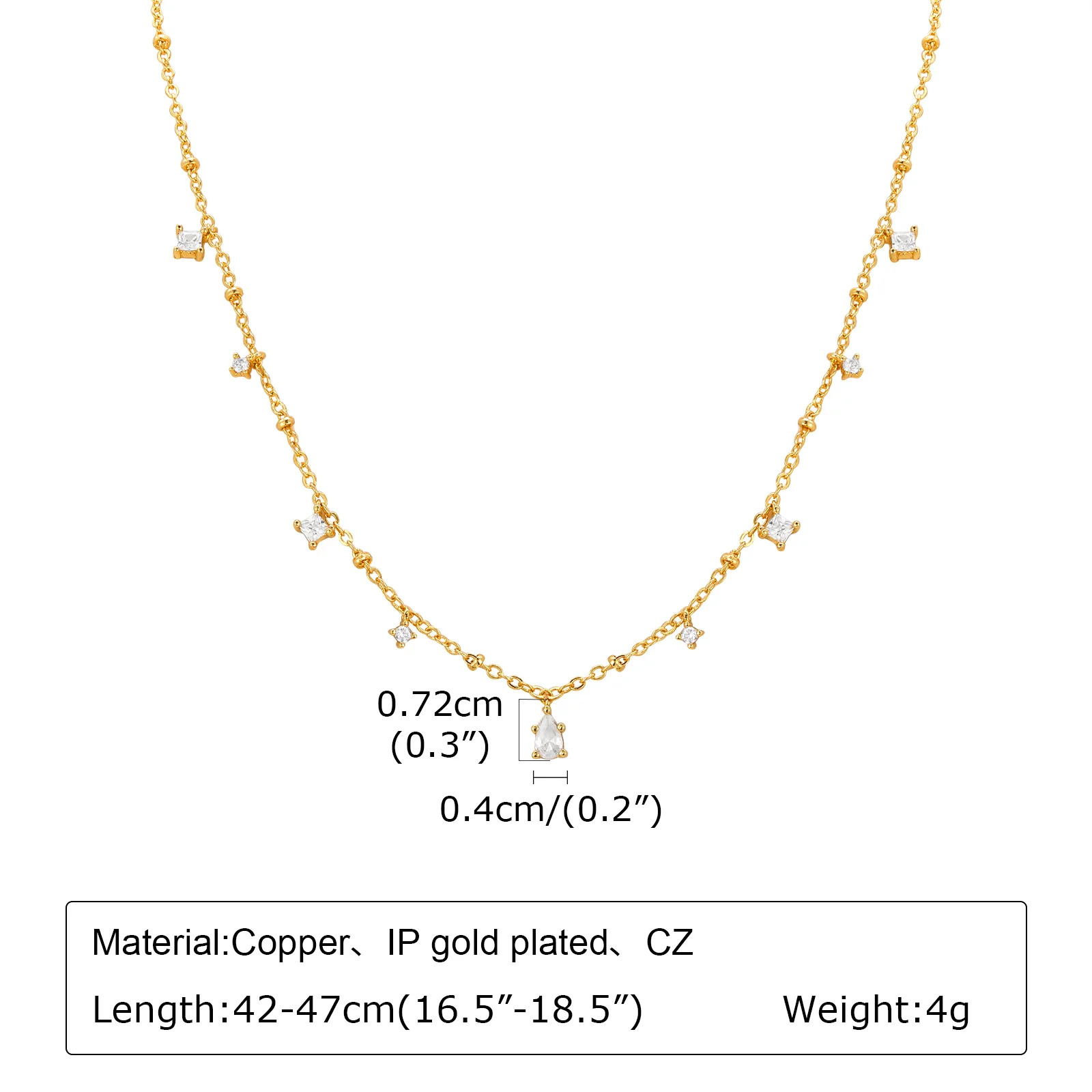 Dainty Red Gemstone Charm Necklace - Image 4