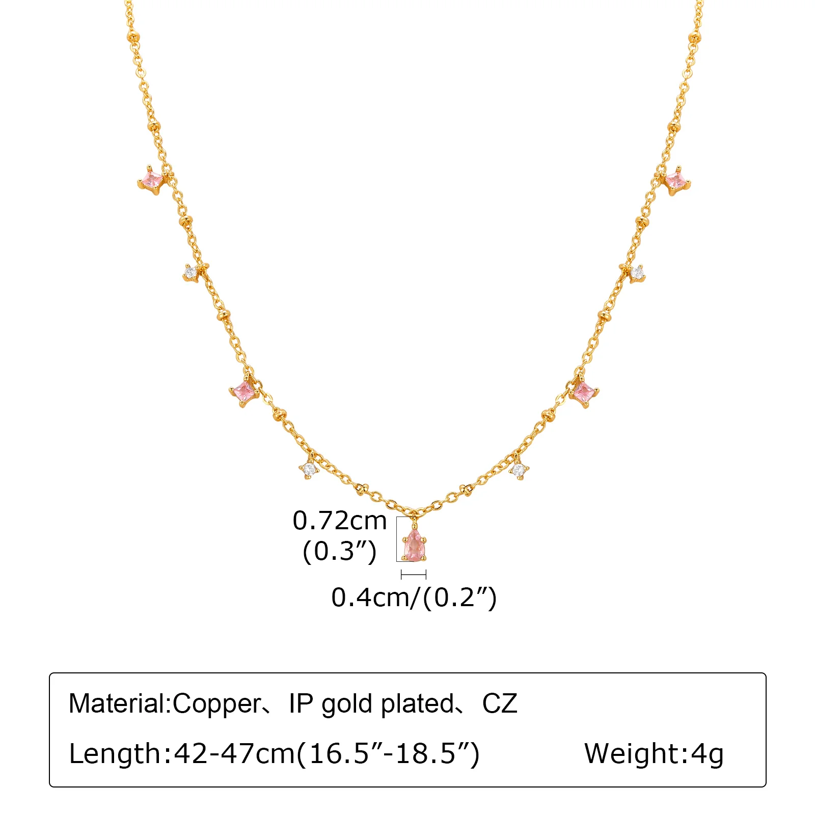 Dainty Red Gemstone Charm Necklace - Image 5