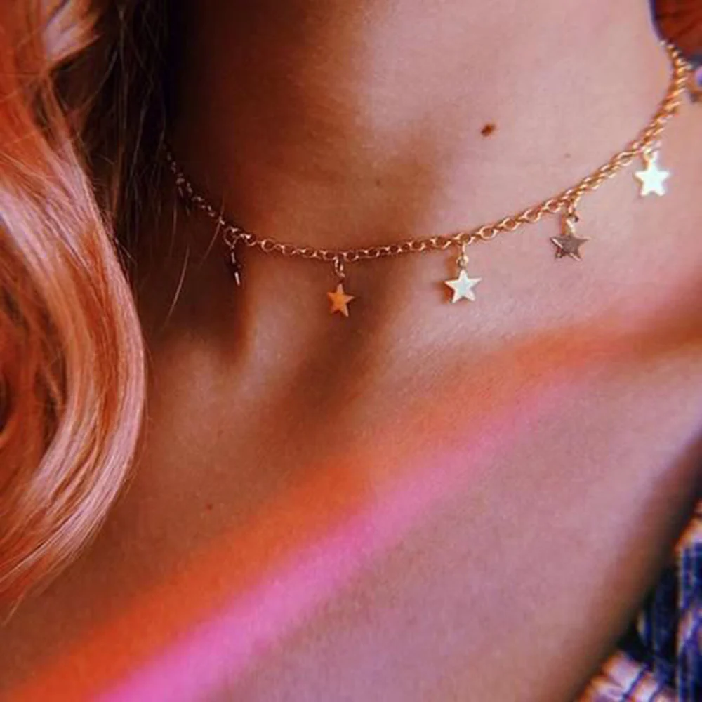Dainty Star Charm Choker Necklace - Image 3