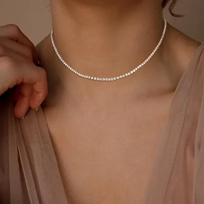 Dainty Tennis Necklace - Image 4
