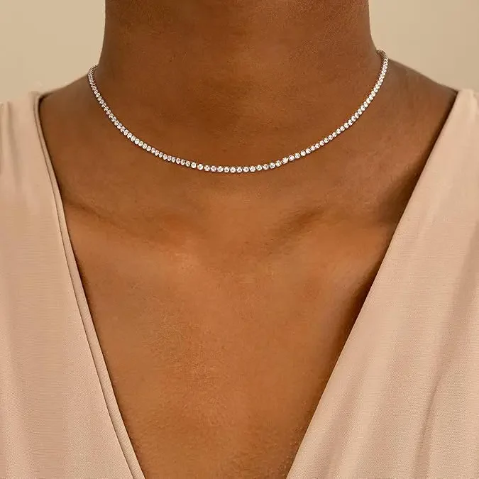 Dainty Tennis Necklace - Image 5