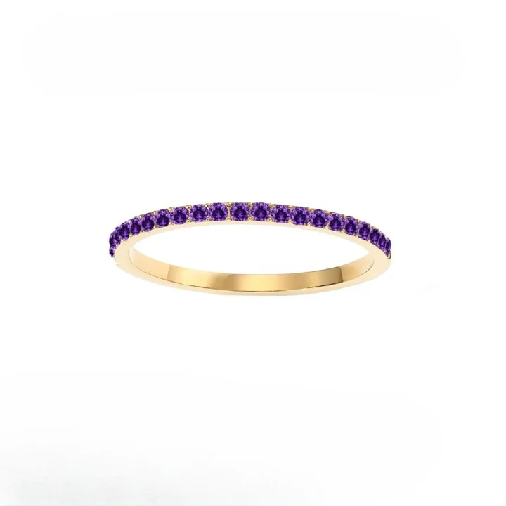 Dainty Thin Birthstone Ring - Image 6