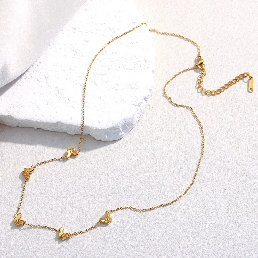 Dainty Thin Butterfly Necklace - Image 3