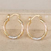 Dainty Twisted Pattern Hoop Earrings - Image 2