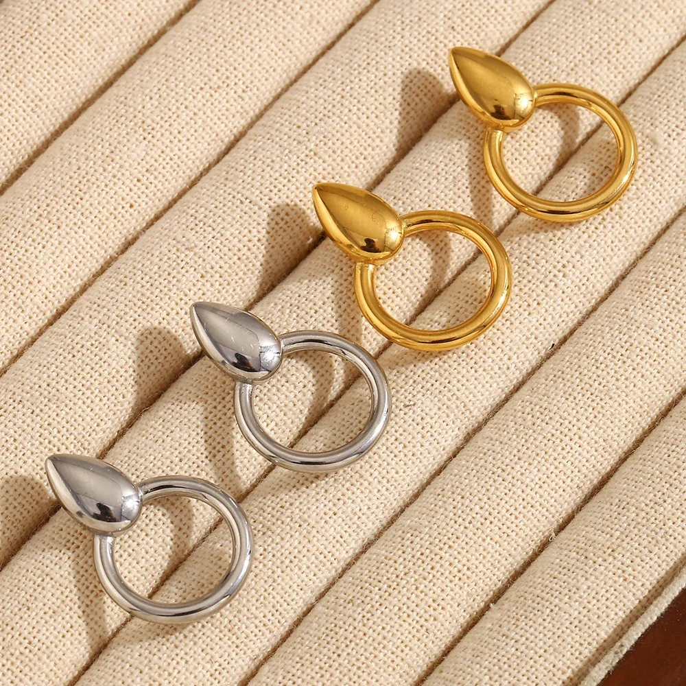 Dainty Water Droplet Stud Earrings - Image 3