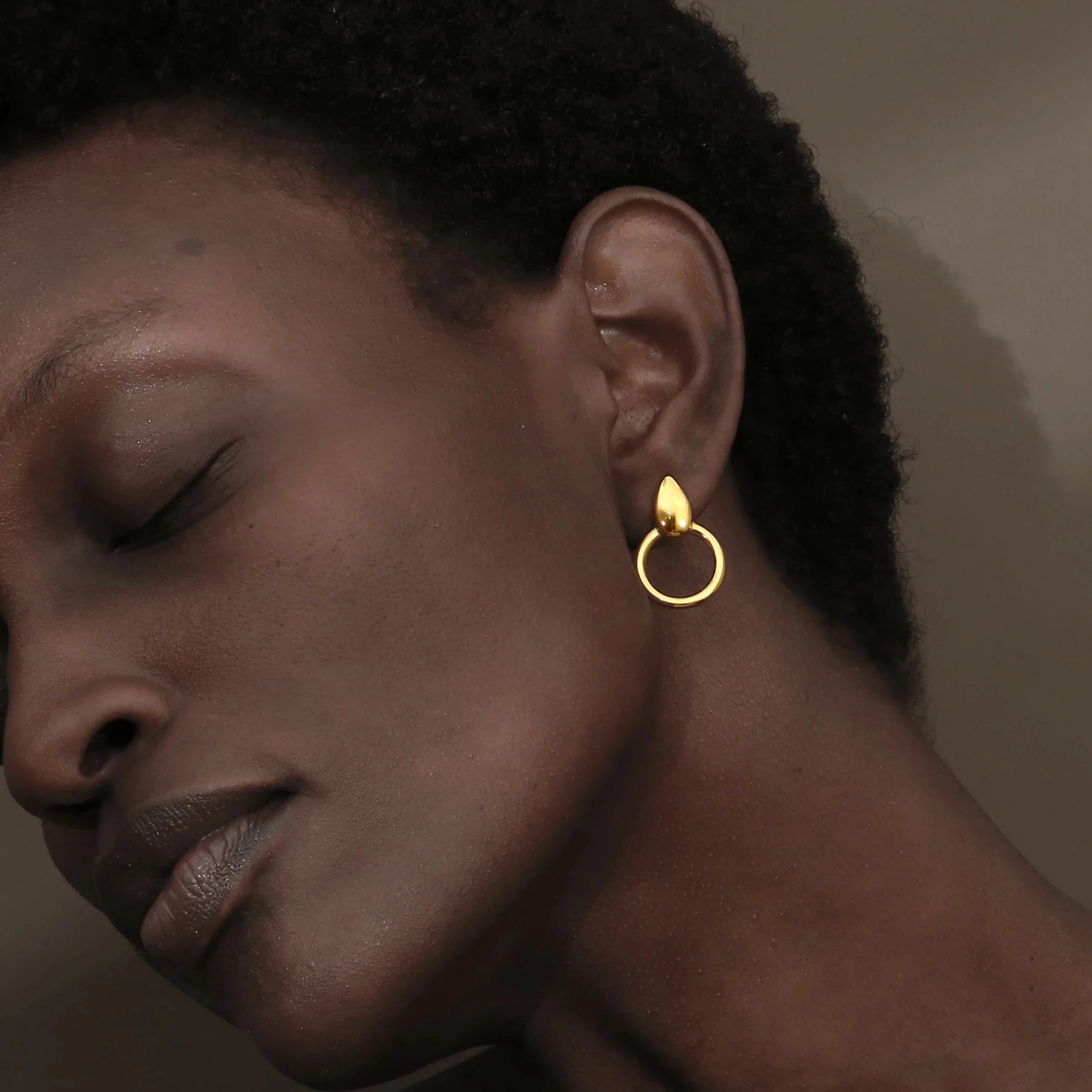 Dainty Water Droplet Stud Earrings - Image 4
