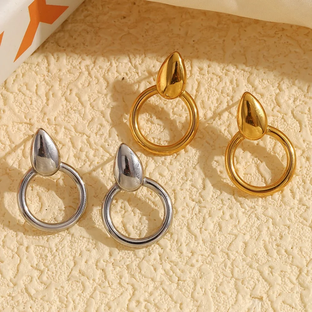 Dainty Water Droplet Stud Earrings - Image 5