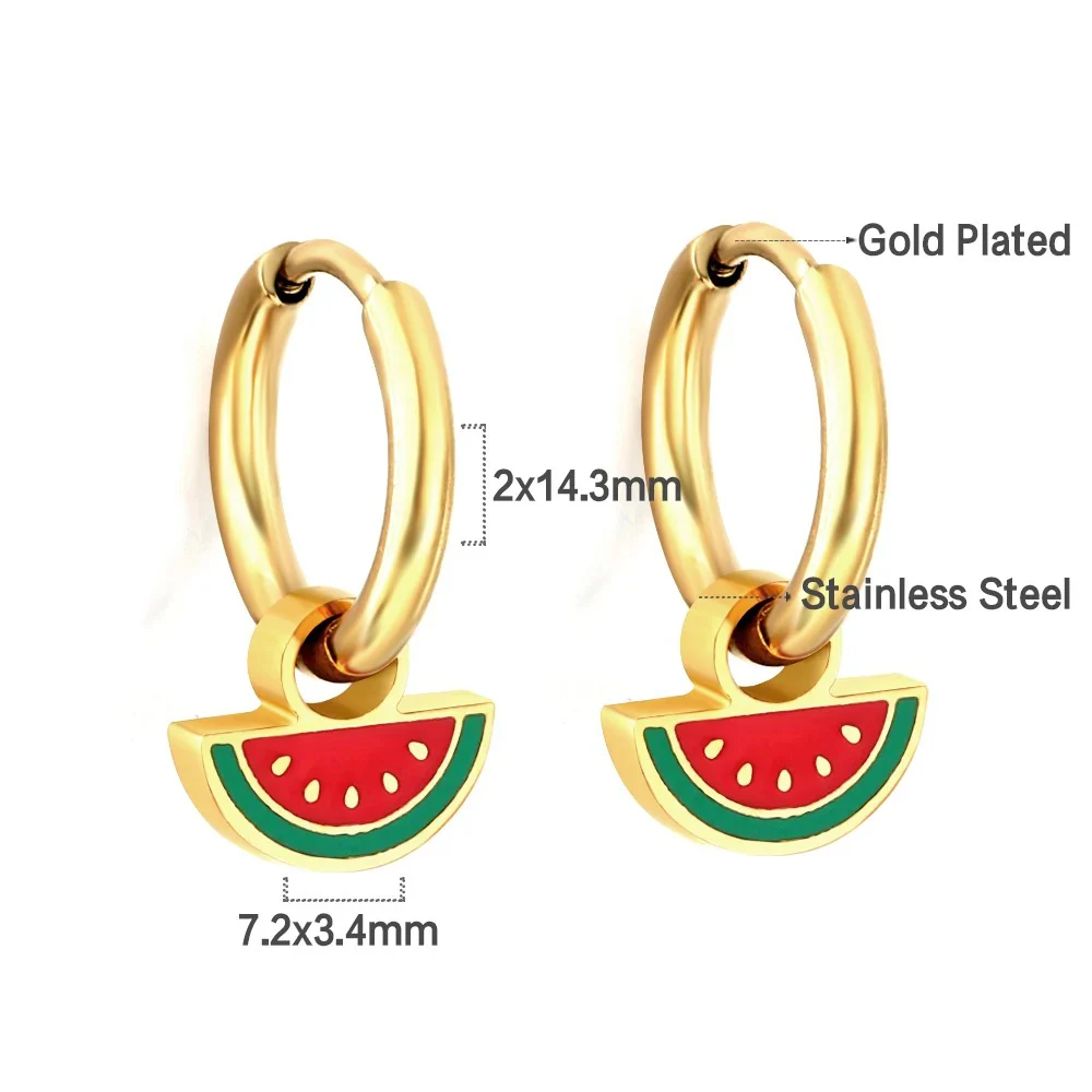 Dainty Watermelon Hoop Earrings - Image 2
