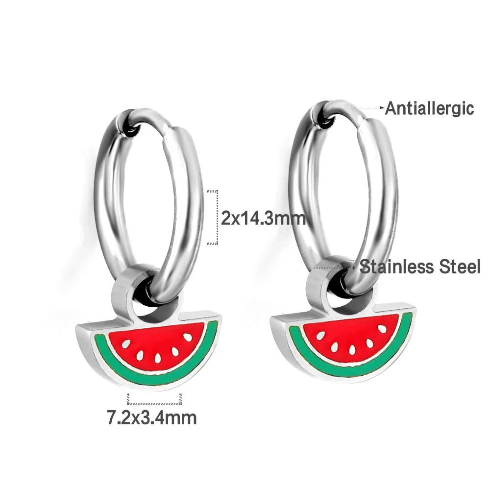 Dainty Watermelon Hoop Earrings - Image 3