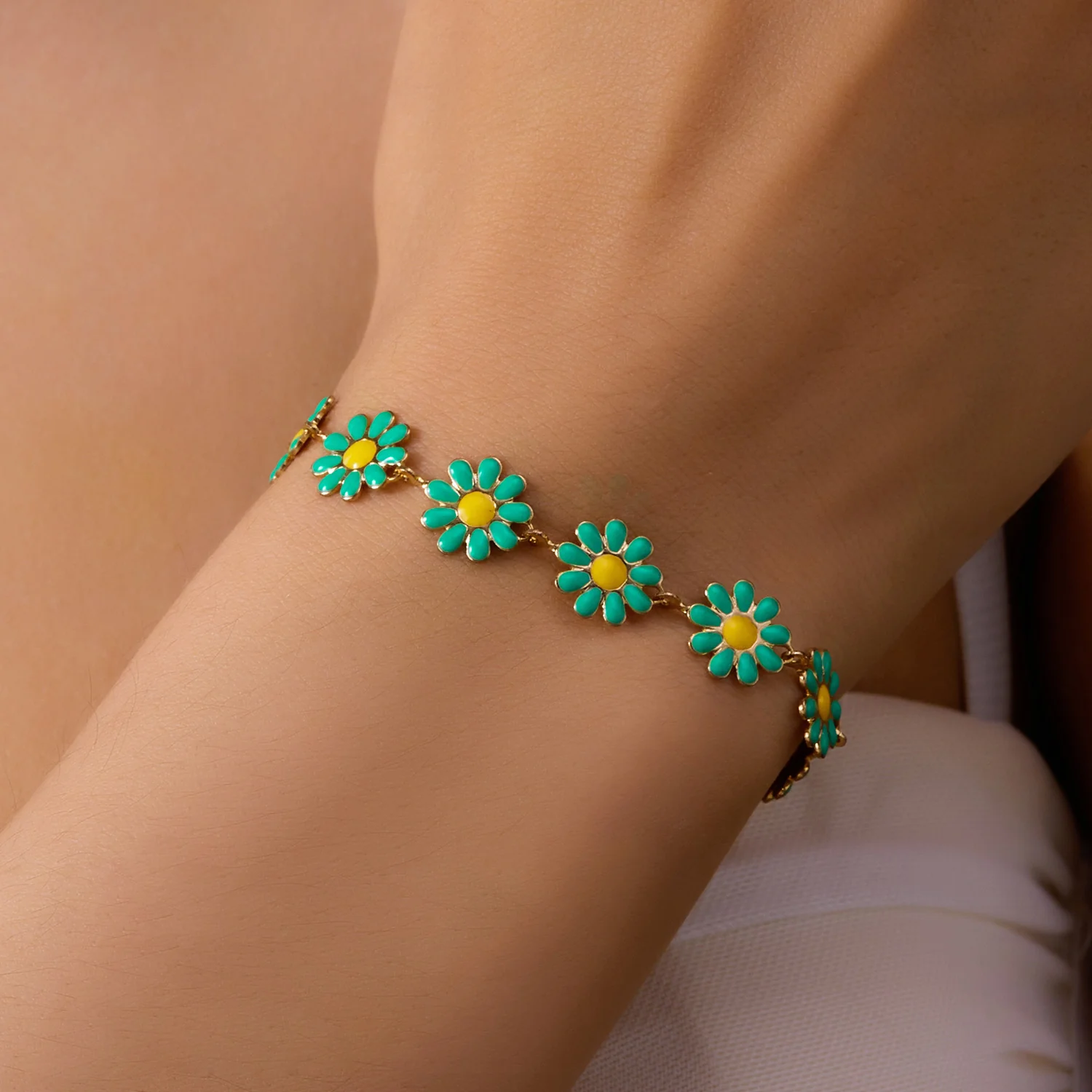 Daisy Chain Enamel Bracelet - Image 11