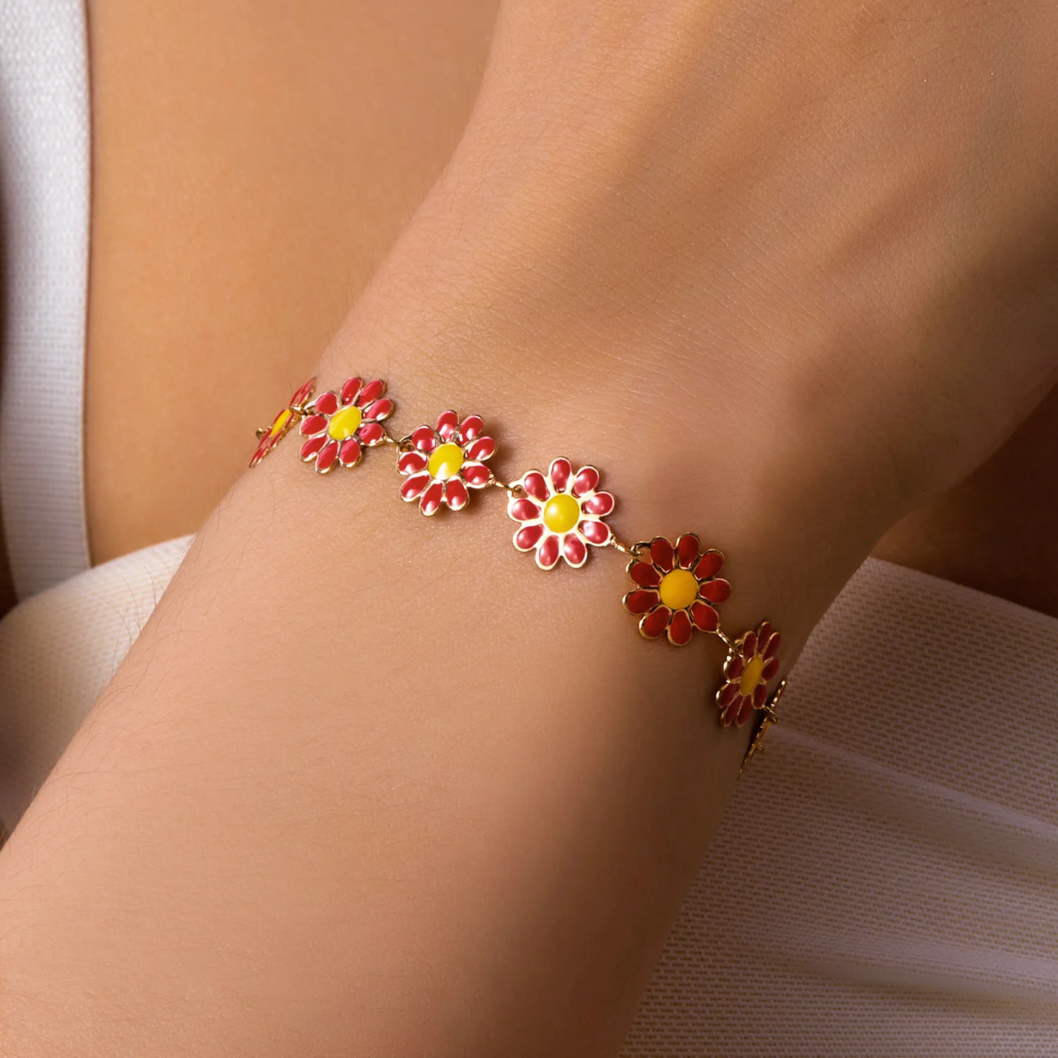 Daisy Chain Enamel Bracelet - Image 5