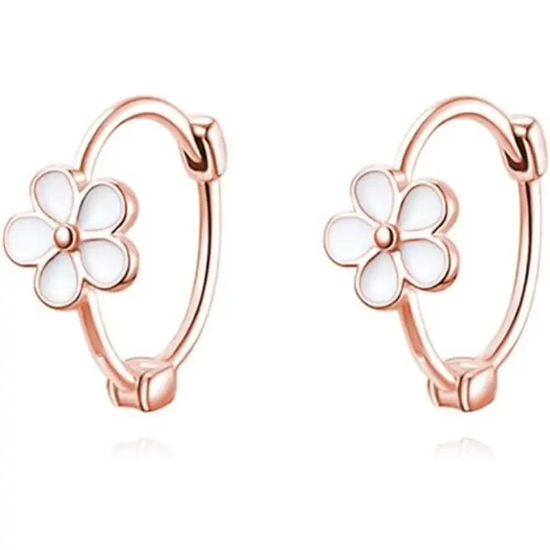 Daisy Flower Hoop Earrings - Image 3