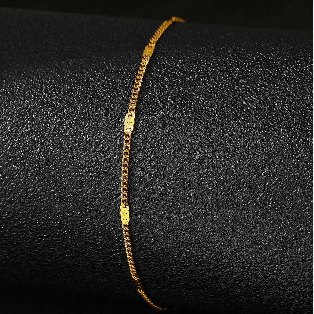 Delicate Minimal Thin Chain Anklet - Image 3