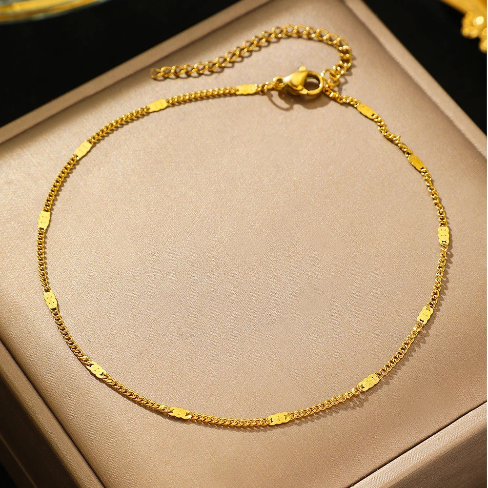 Delicate Minimal Thin Chain Anklet - Image 5