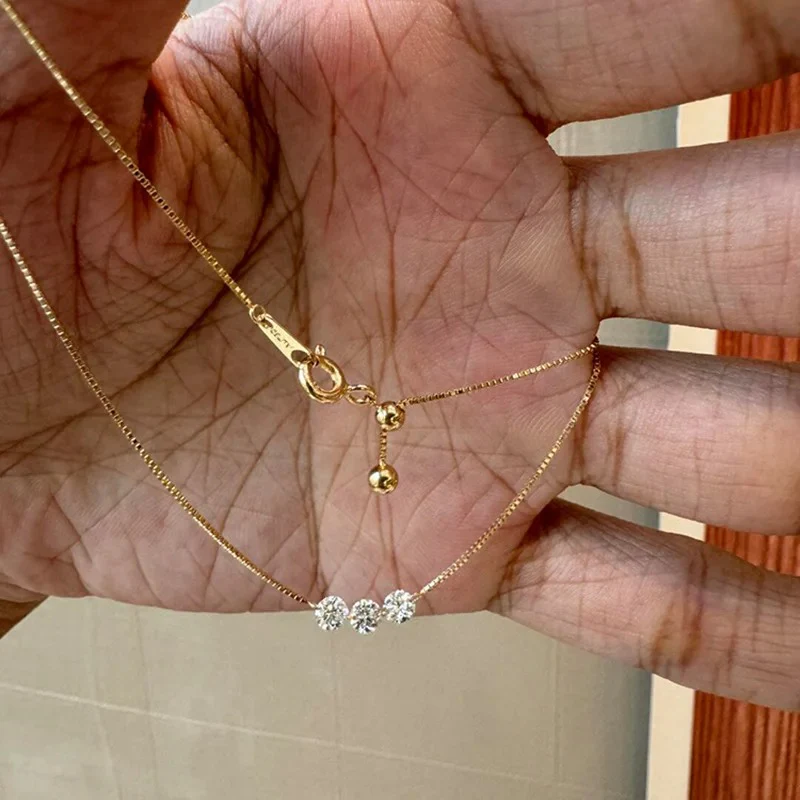 Delicate Three Stone Necklace - Image 7