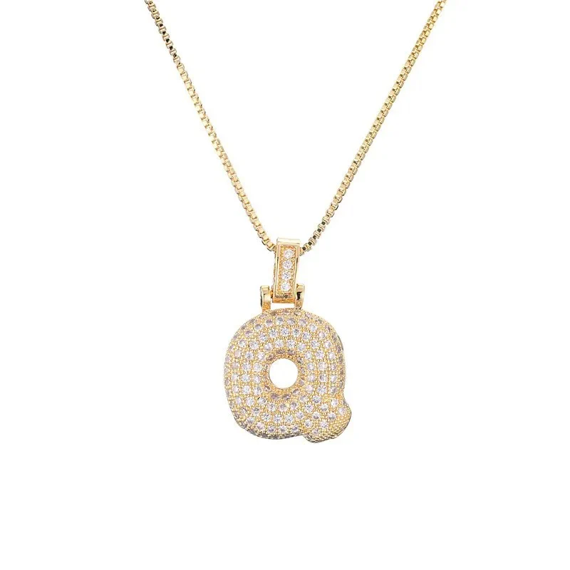 Diamond Bubble Initial Necklace - Image 19