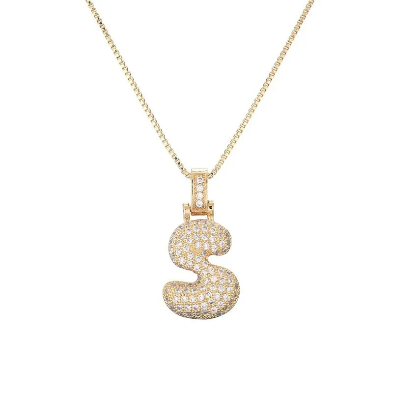 Diamond Bubble Initial Necklace - Image 21
