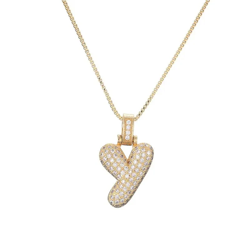 Diamond Bubble Initial Necklace - Image 27