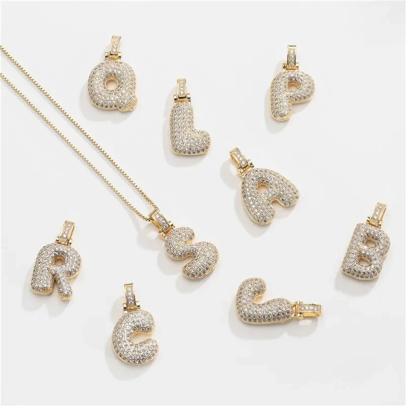 Diamond Bubble Initial Necklace - Image 3