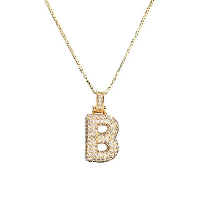 Diamond Bubble Initial Necklace - Image 4