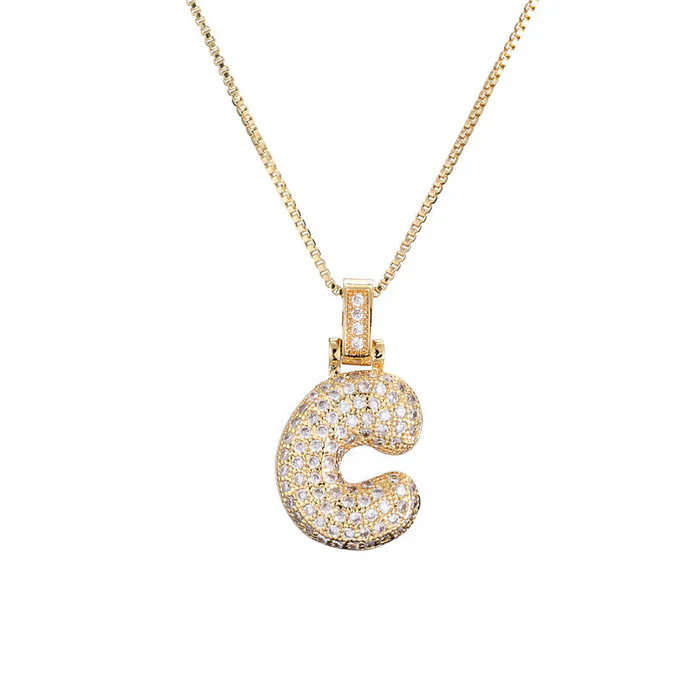 Diamond Bubble Initial Necklace - Image 5