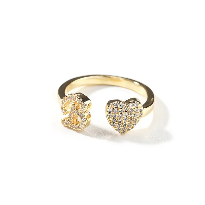 Diamond Initial Ring - Image 2