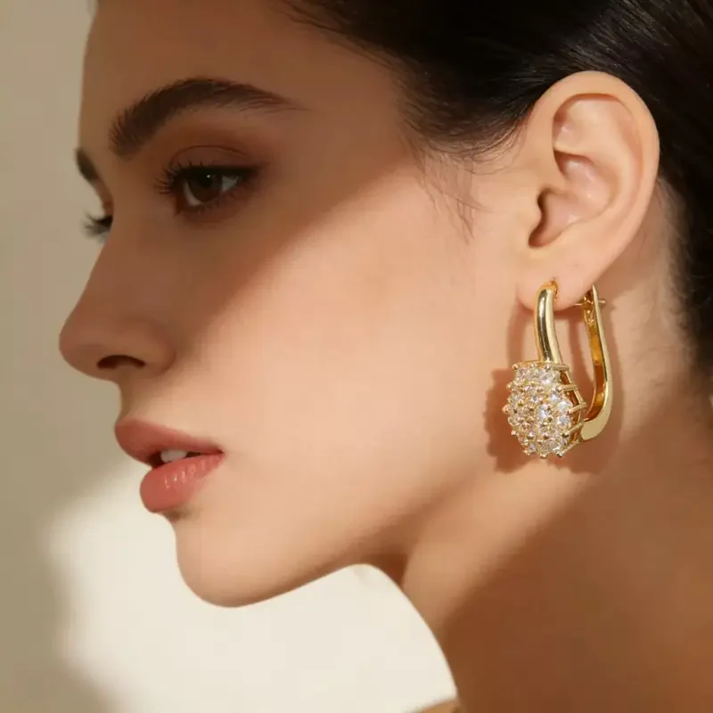 Diamond Sunflower Earrings - Image 2