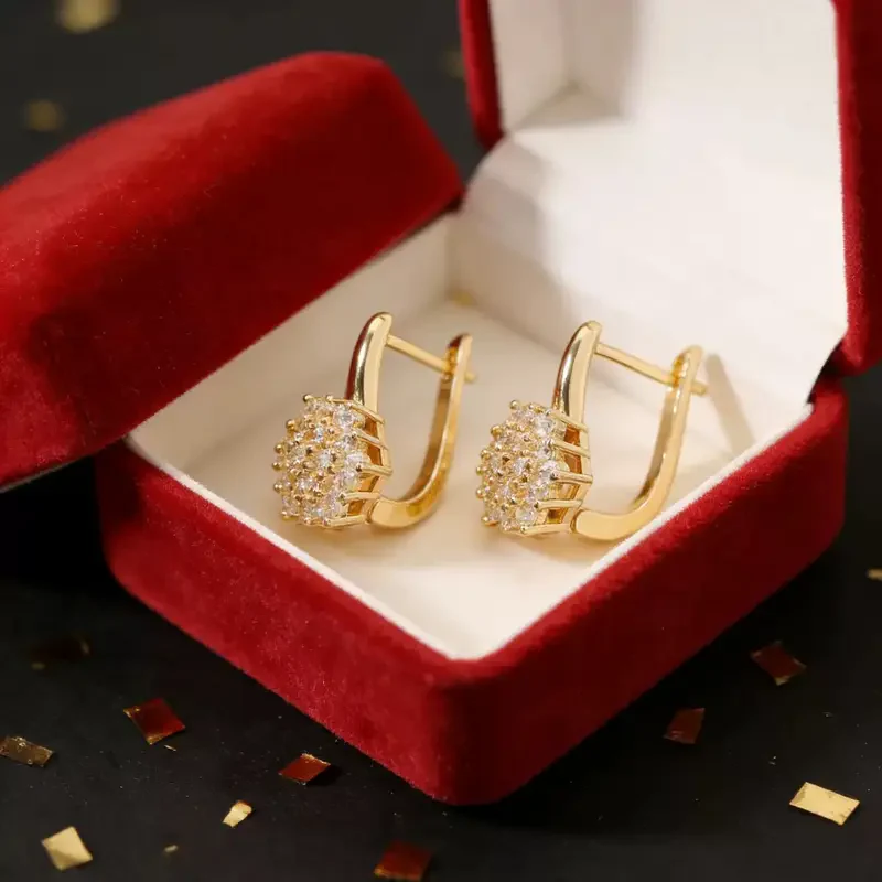 Diamond Sunflower Earrings - Image 3