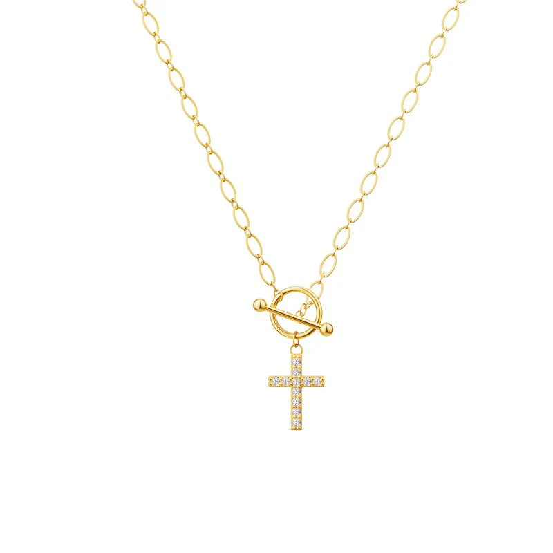 Diamond Toggle Cross Necklace - Image 5