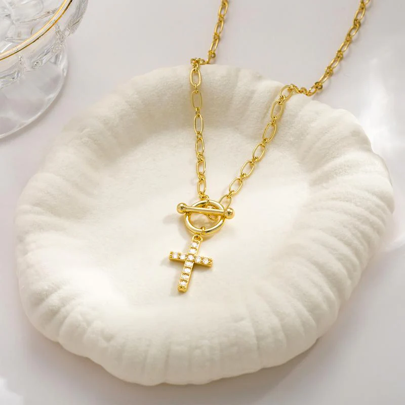 Diamond Toggle Cross Necklace - Image 7