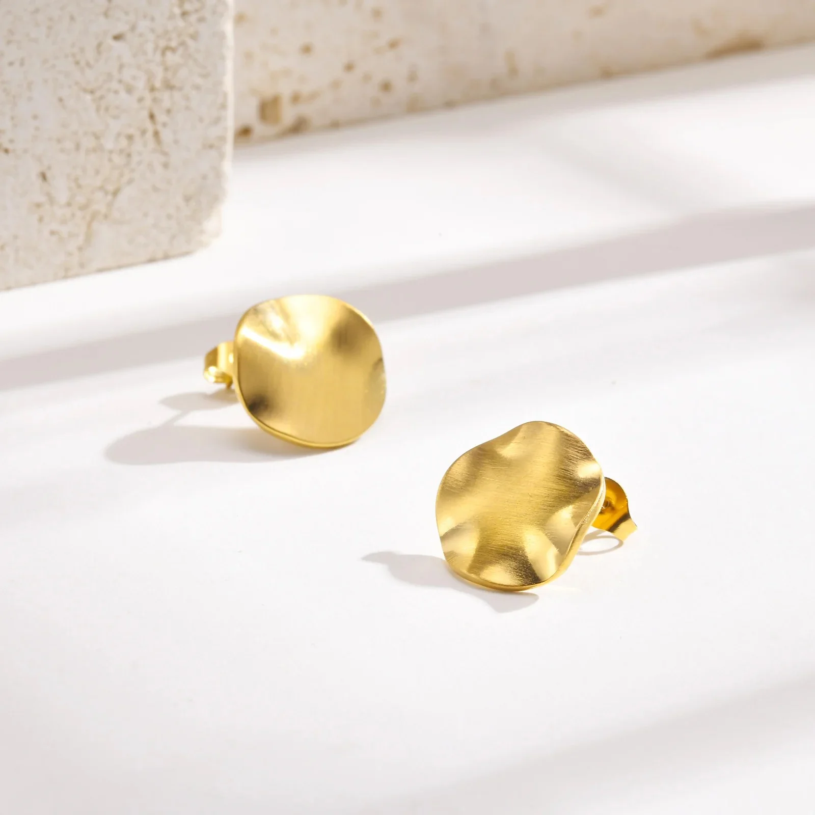 Disc Stud Earrings - Image 4