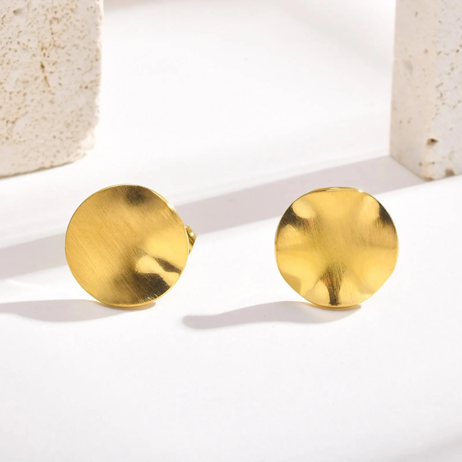 Disc Stud Earrings - Image 5