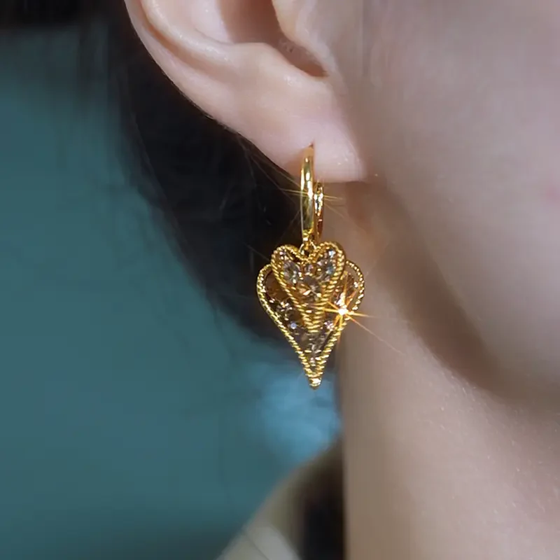 Double Heart Earrings - Image 2