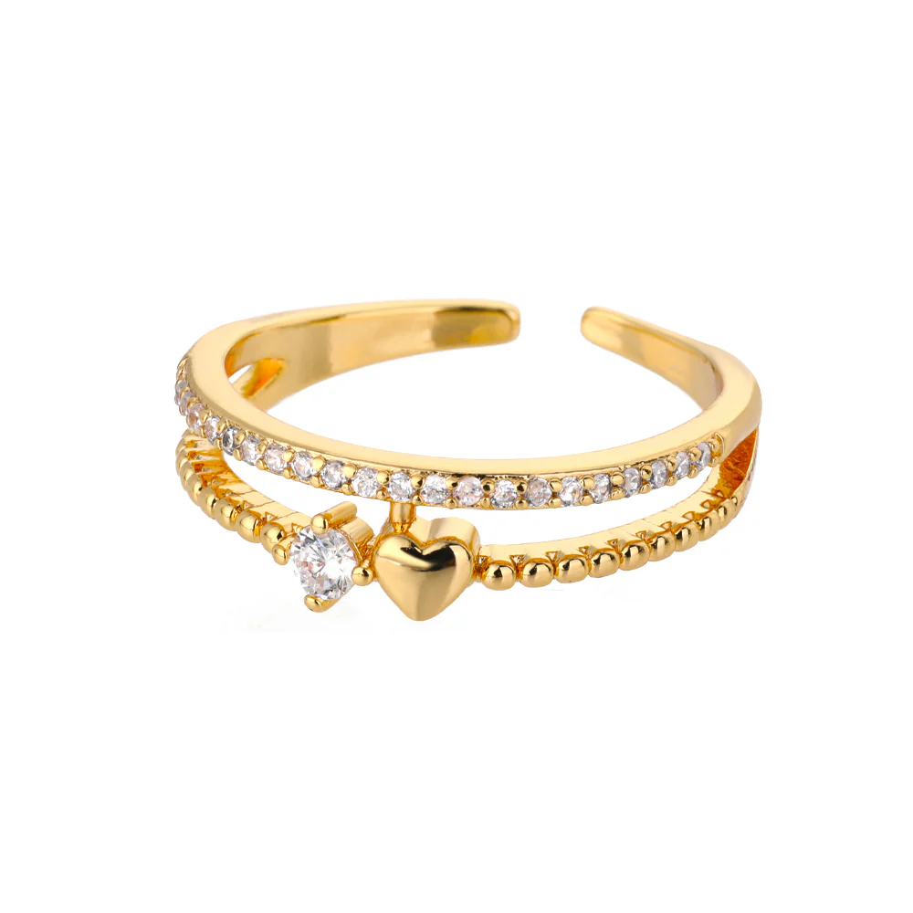 Double Heart Zircon Ring - Image 2