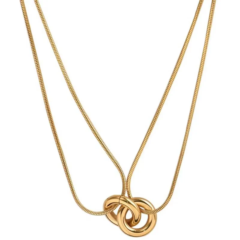 Double Layer Knot Chain Necklace - Image 4