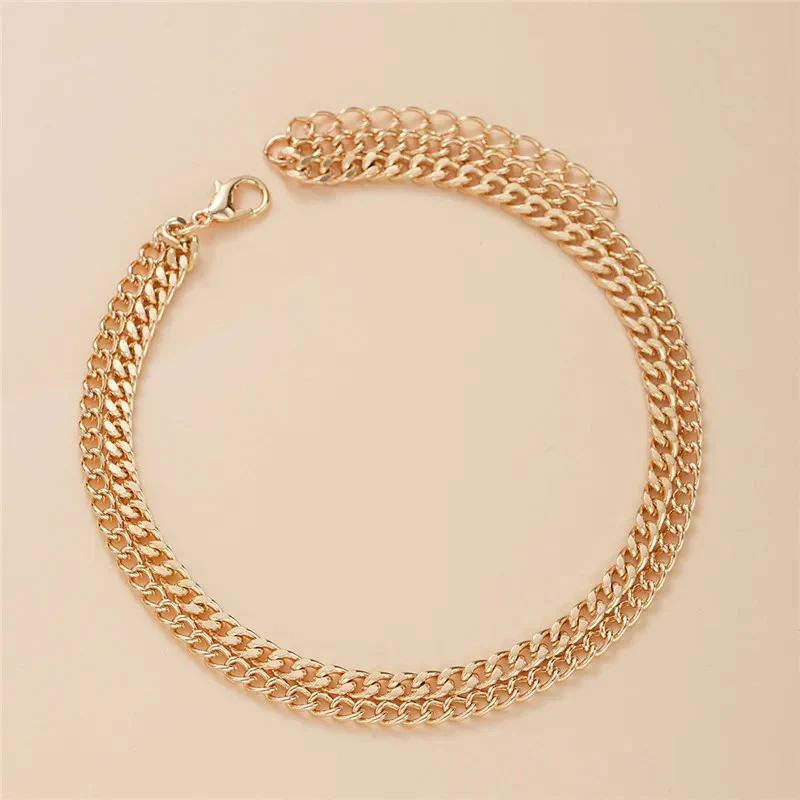 Double Layer Thick & Thin Anklet Set - Image 5