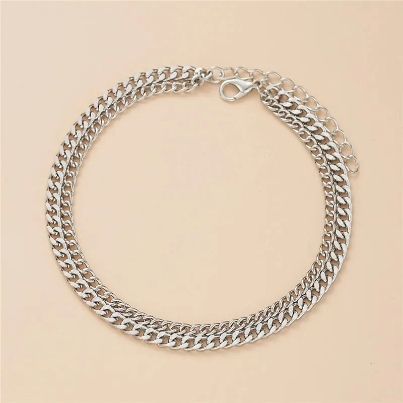 Double Layer Thick & Thin Anklet Set - Image 6