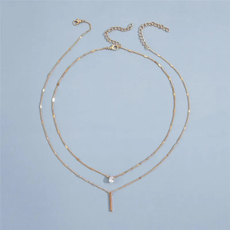 Double Layered Bar Necklace - Image 3