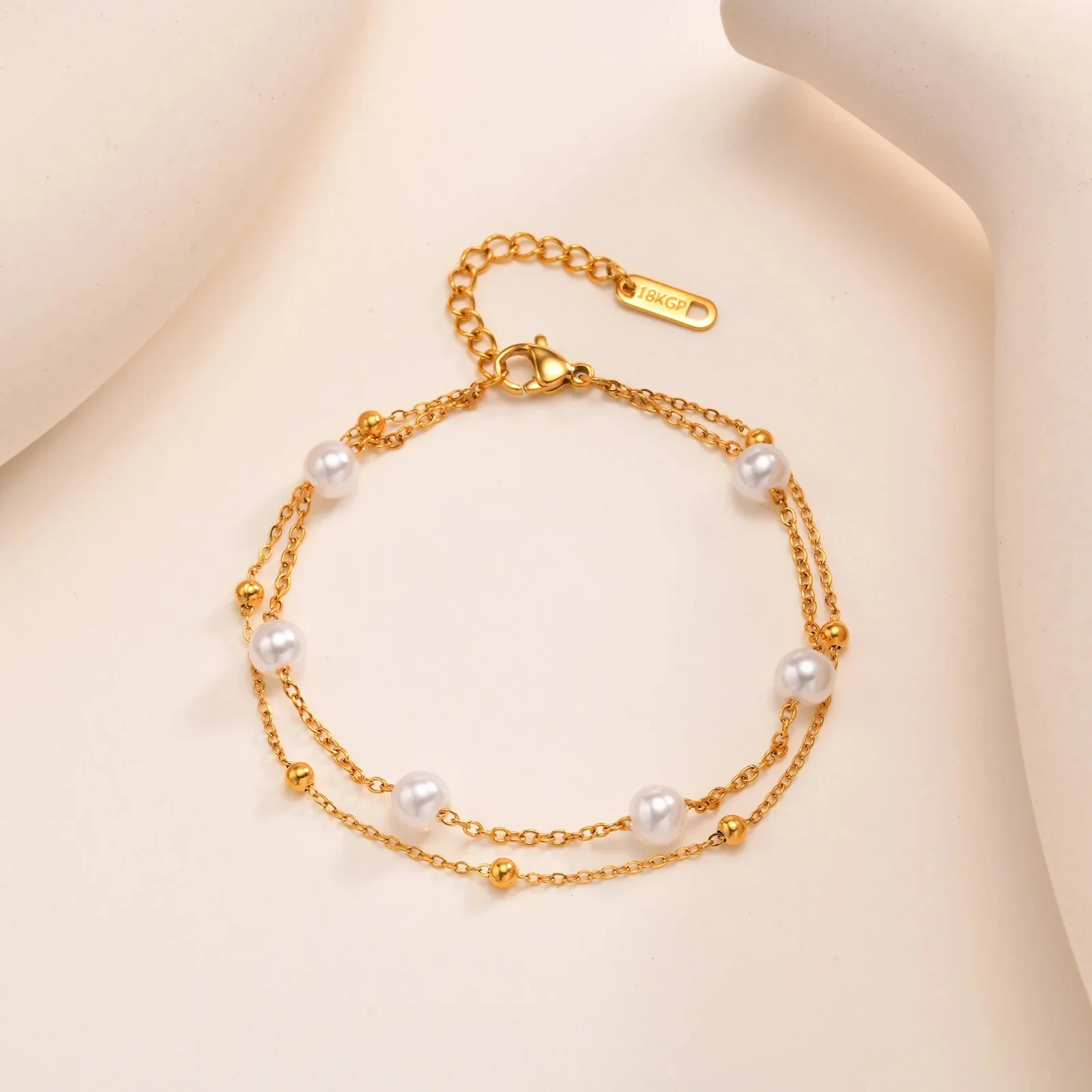 Double Layered Pearl Bracelet - Image 3