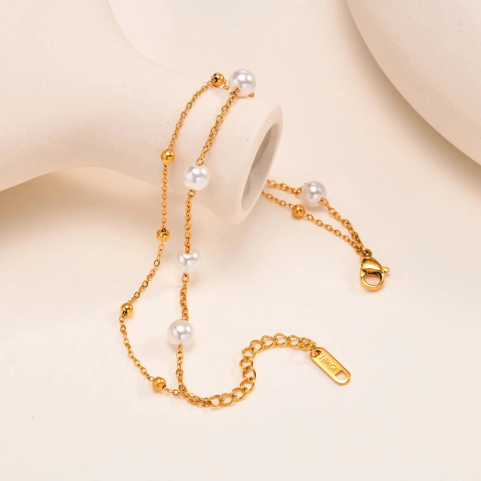 Double Layered Pearl Bracelet - Image 4