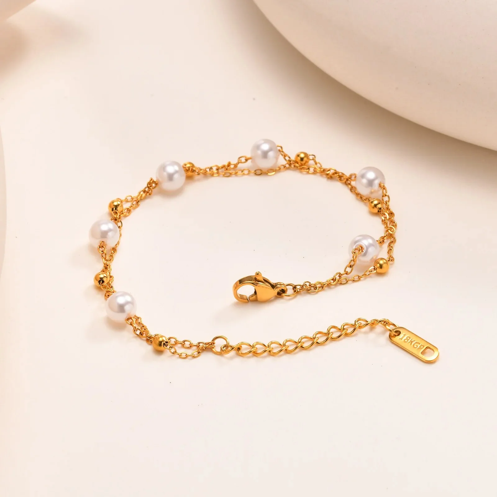 Double Layered Pearl Bracelet - Image 5
