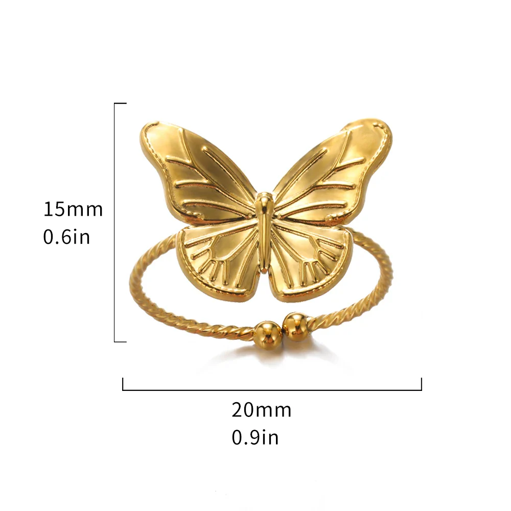 Elegant Gold Butterfly Wrap Ring - Image 2